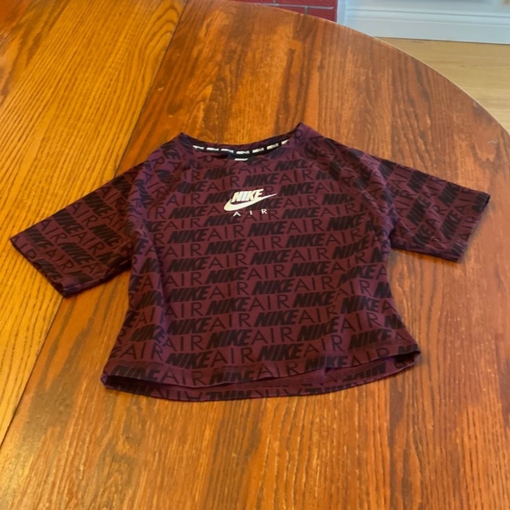 Nike Air Burgundy Black Crop Top S